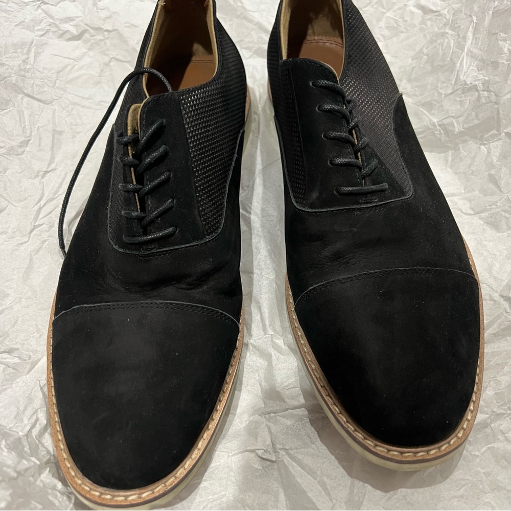 Aldo Mens cap-toe oxford lace up black dress shoes